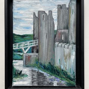 Original oil painting of Caerphilly castle. Oil on canvas. Framed.