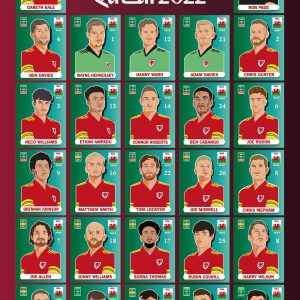 Wales football A4 illustrated poster